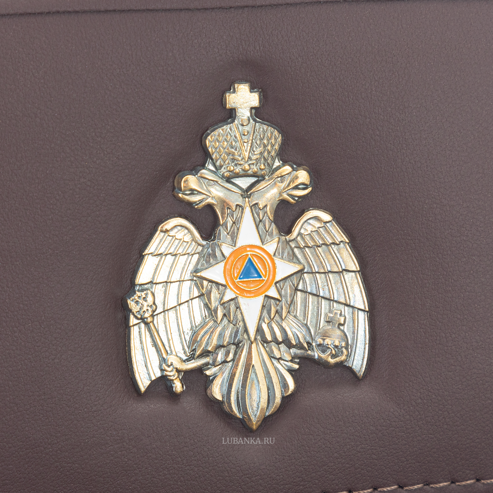 Обложка для удостоверения МЧС с жетоном коричневая