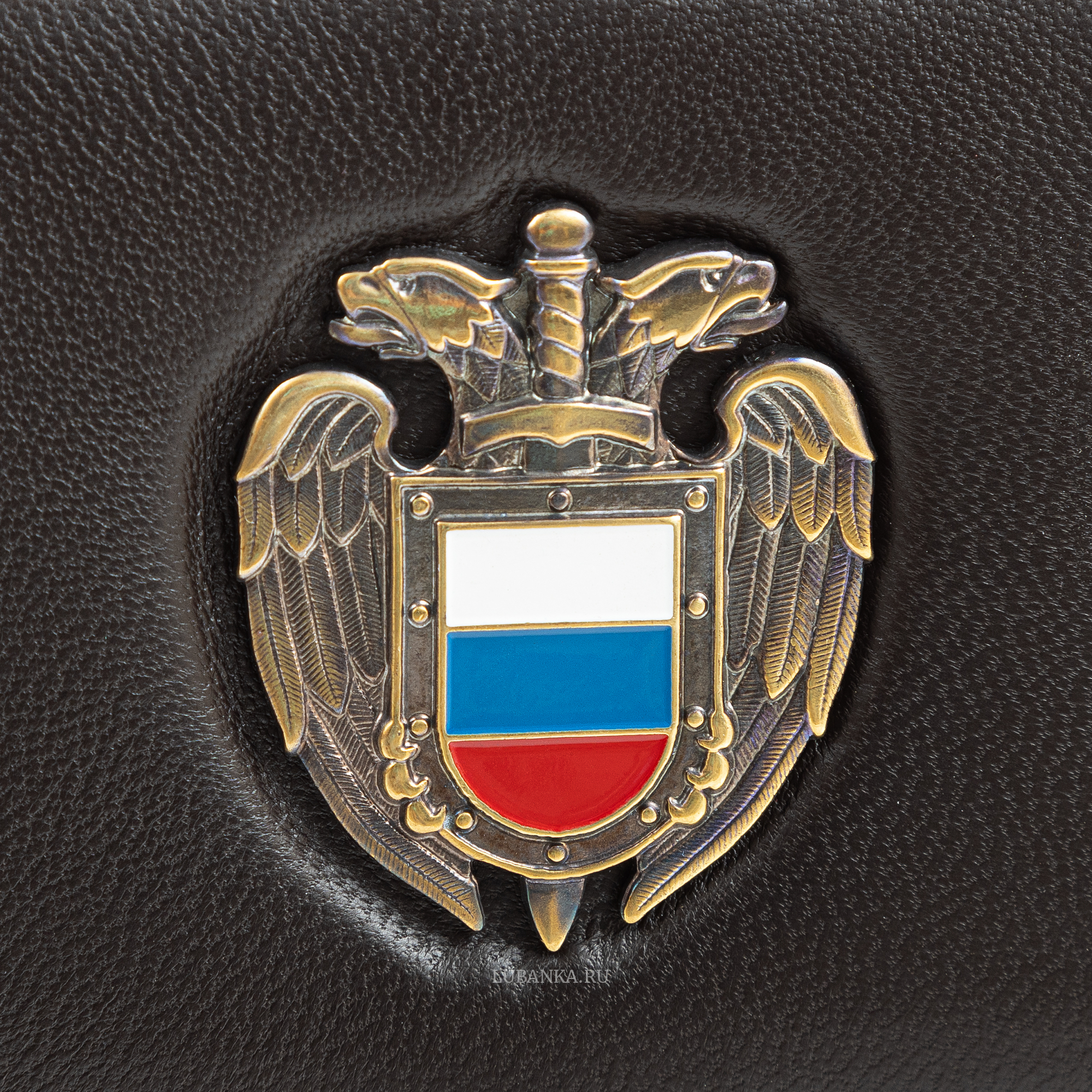 Обложка для удостоверения ФСО с жетоном узкая пухлая коричневая