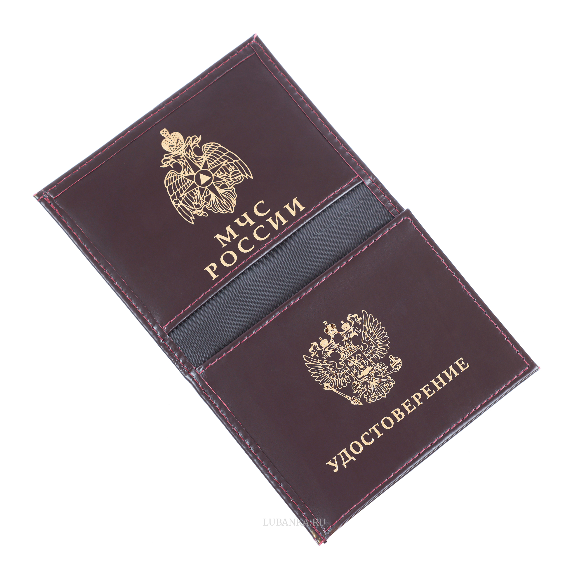 Обложка для удостоверения МЧС бордовая
