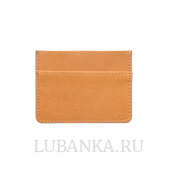 Картхолдер двухсторонний без символики светло коричневый