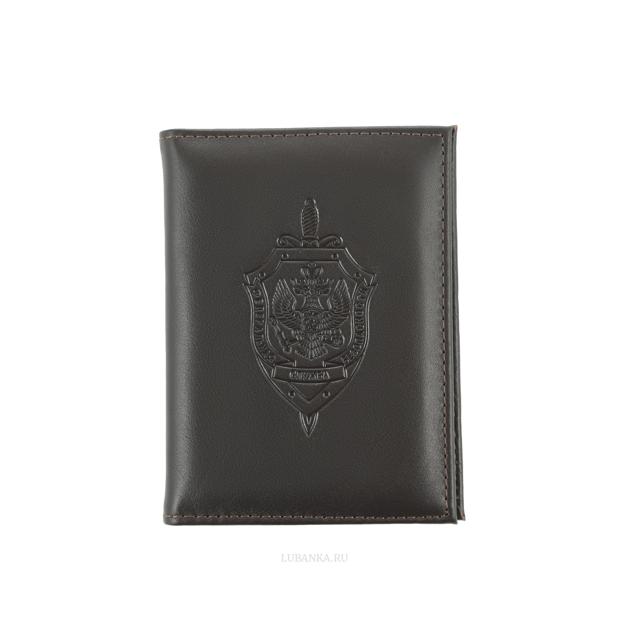 Обложка для автодокументов ФСБ с картхолдером коричневая