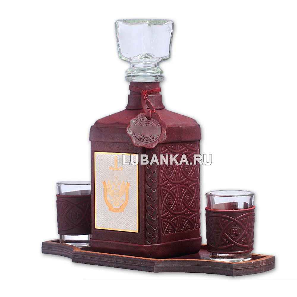 Набор для водки «ФСБ» бордовый