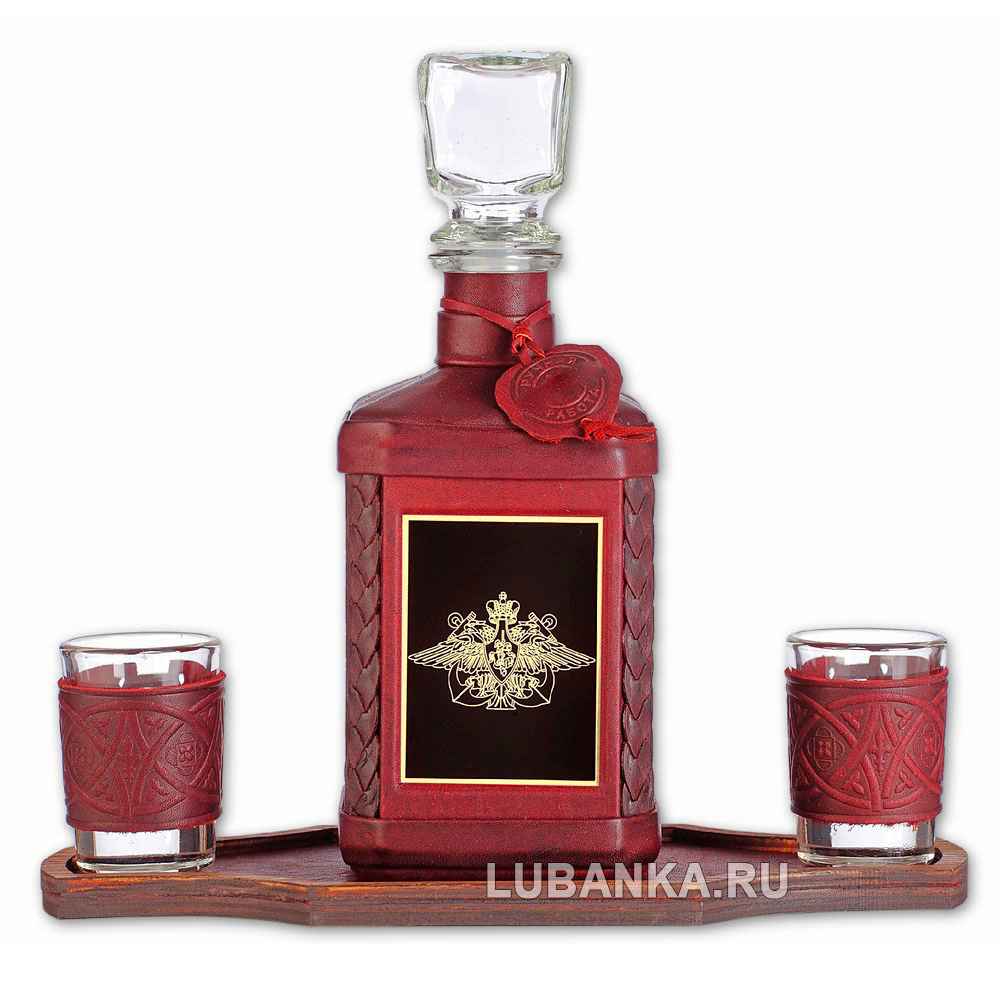 Набор для водки «Военно-Морской флот» бордовый