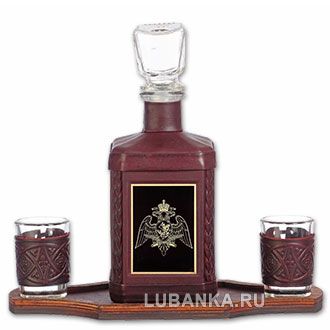 Набор для водки «Росгвардия» бордовый