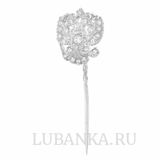 Заколка Герб России серебро
