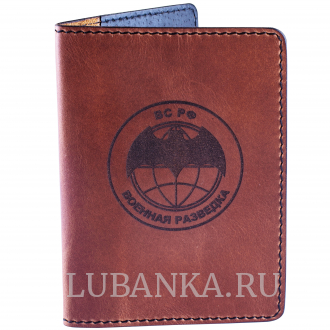Обложка для паспорта Военная Разведка коричневая