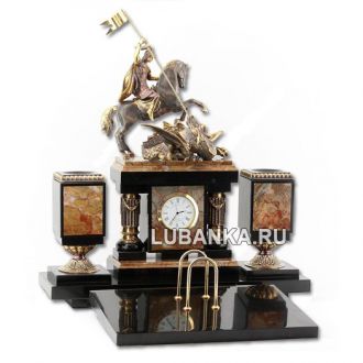 Настольный набор для руководителя «Георгий Победоносец» из камня