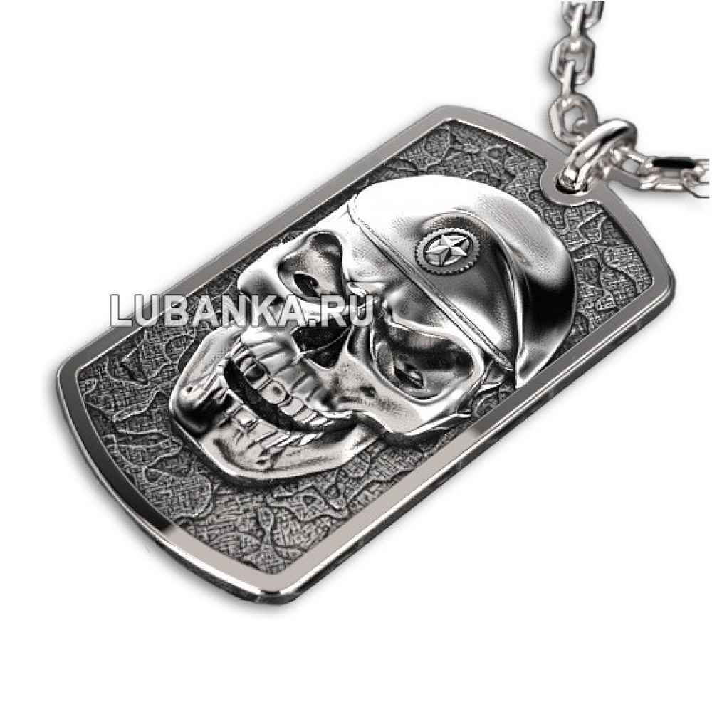 Мужской кулон «Череп в берете»